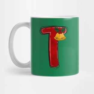 Letter T - Christmas Letter Mug